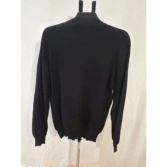 NWT Men's size XL U.S. Polo Assn. Black Striped Quarter Zip Pullover - Picture 2 of 11